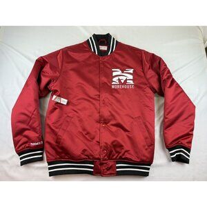 NWT Morehouse Tigers Mitchell & Ness Jacket Size M Red Satin Quilted Varsity Mar